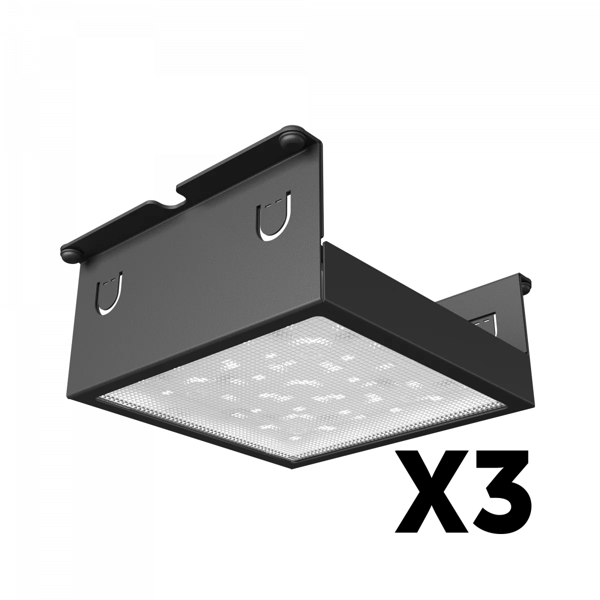 Комплект светильников Geniled Griliato Tetris x3 для ячейки 100x100/10 30Вт 4000К Микропризма Черный