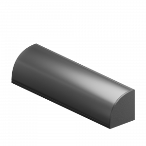 12139b_1_ch Geniled profile kit for LED strip corner 16x16x1000 M20 Black with plugs and semicircular black diffuser 01