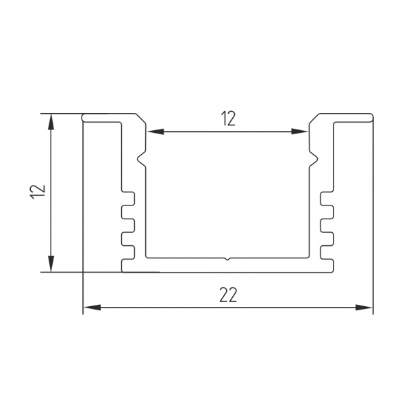 12035 02 Profile for LED strip Geniled vreznoy glubokiy 22x12x2000 М16