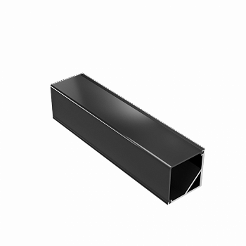 Комплект профиля Geniled для светодиодной ленты угловой 16x16x1000 М20 Черный с заглушками и L-образным черным рассеивателем