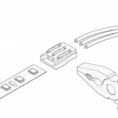 12365-2 Geniled Piercing Connectors 3pin with wire for flexible connection or MIX 8mm tape connection 2pcs