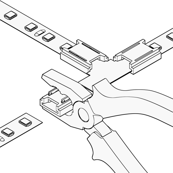 12358-4 Geniled Konnektor prokalyvayushchiy 2pin (7mm) dlya T i L-obraznogo zhestkogo soyedineniya svetodiod. lenty 10mm 3sht