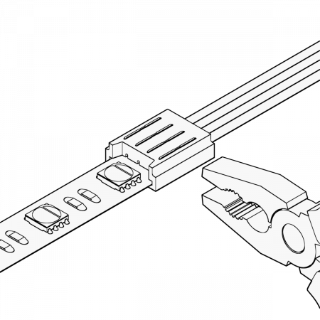 12362-4 Geniled Connectors piercing 4pin with wire for flexible connection or RGB 10mm ribbon connection 2pcs