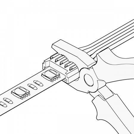 12364-3 Geniled 5pin piercing connectors with wire for flexible connection or RGBW 12mm ribbon connection 2pcs