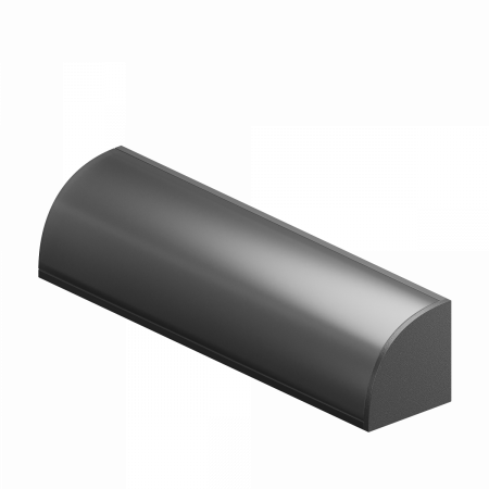 12139b_ch Geniled profile kit for LED strip corner 16x16x2000 M20 Black with plugs and semicircular black diffuser 01