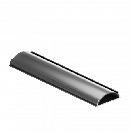 12171b_ch Geniled profile kit for surface-mounted LED strip flexible 18x6x2000 Black with plugs and semicircular diffuser 02