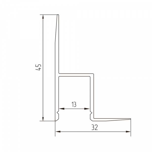12041-2 Geniled Profile for LED strip Geniled recessed for niches and ceilings 32x45x2000 М16