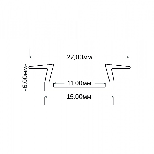 12130_1_ch Geniled profile kit for LED strip mortise 22x6x1000 M16 with plugs and flat diffuser 05