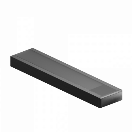 12131b_1_ch Geniled profile kit for overhead LED strip 16x6x1000 M16 Black with plugs and flat black diffuser 01