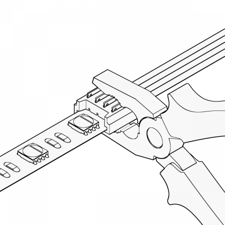 12362-3 Geniled Connectors piercing 4pin with wire for flexible connection or RGB 10mm ribbon connection 2pcs