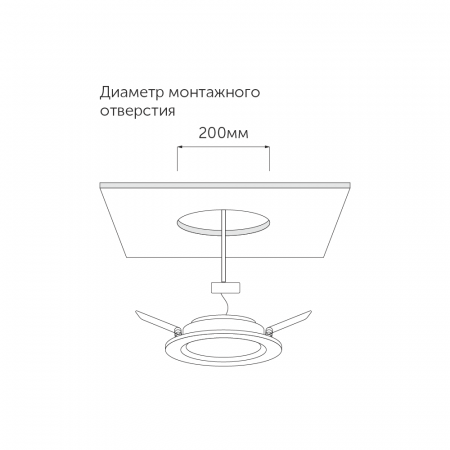 чертеж монтажного отверстия