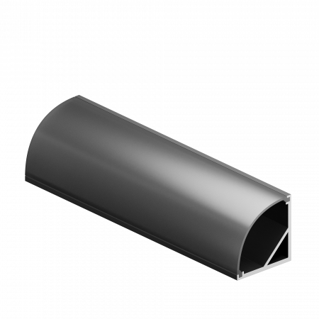 12139b_1_ch Geniled profile kit for LED strip corner 16x16x1000 M20 Black with plugs and semicircular black diffuser 02 12139b_1_ch Geniled profile kit for LED strip corner 16x16x1000 M20 Black with plugs and semicircular black diffuser 02