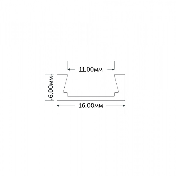12131_ch Geniled profile kit for overhead LED strip 16x6x2000 M16 with plugs and flat diffuser 05