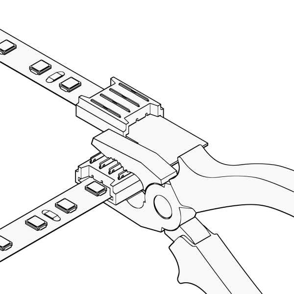 12361-3 Geniled Connector piercing 4pin for L-shaped rigid connection of RGB LED strip 10mm 2pcs