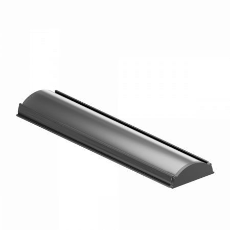 12171b_ch Geniled profile kit for surface-mounted LED strip flexible 18x6x2000 Black with plugs and semicircular diffuser 01