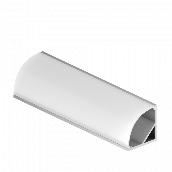 12139_ch Geniled profile kit for LED strip corner 16x16x2000 M20 with plugs and semicircular diffuser 02