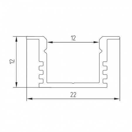 12035 02 Profile for LED strip Geniled vreznoy glubokiy 22x12x2000 М16