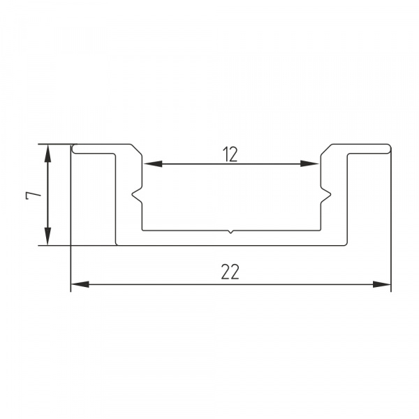 12034 02 Profile for LED strip Geniled mortise thin 22x7x2000 М16 схема