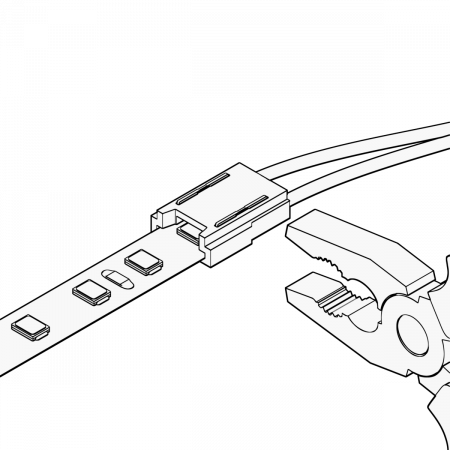 12355-4 Geniled Connector piercing 2pin (5mm) with wire Jack mother for connecting LED strip 8mm 1pc