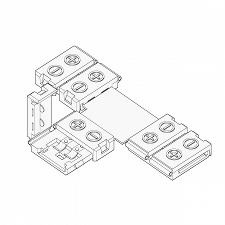12183-2 Geniled Clip-On Connector Set for 8mm Single Color LED Strip with T-Connector